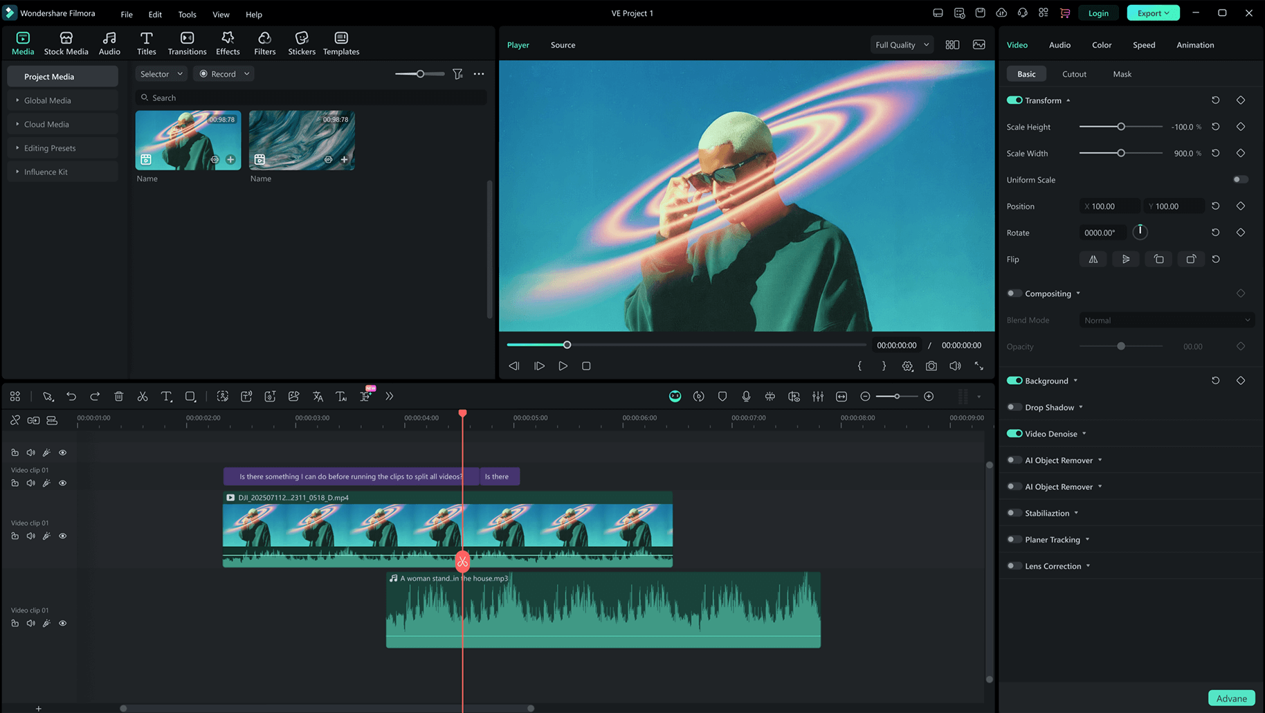 Filmora 15 AI product preview